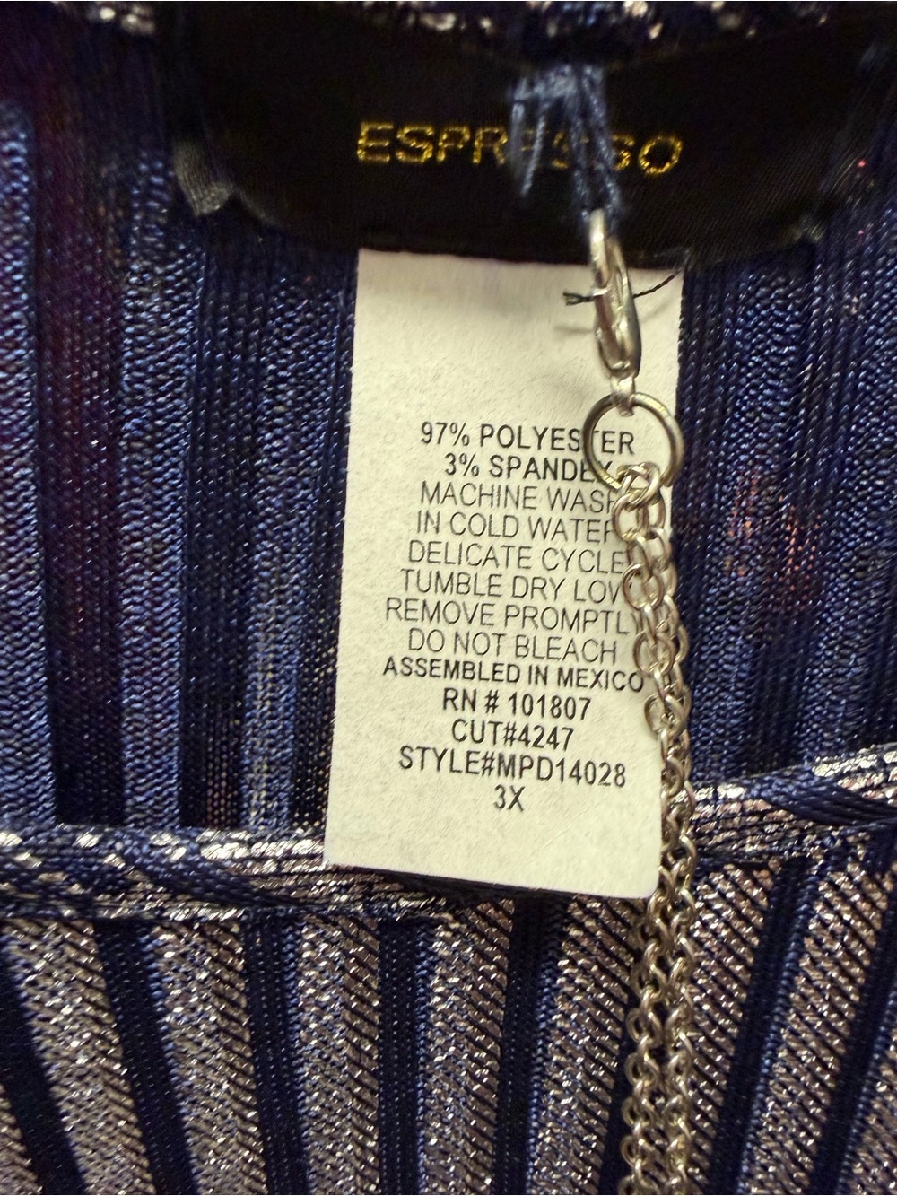 Espresso Navy and Cream Striped Tunic Top - Picture 2 of 3